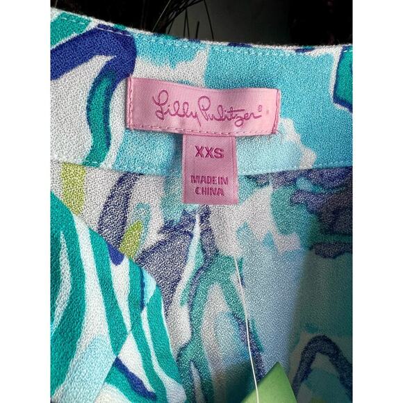 Lilly Pulitzer Halter Style Pool Blue Archelle Dress Size XXS Style 23250 - Picture 5 of 16